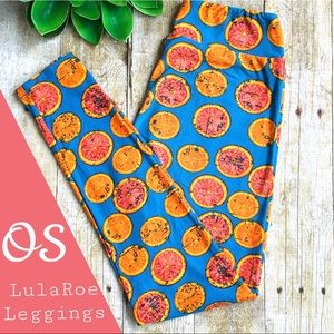 Lularoe OS Leggings Orange Slices and Grapefruit